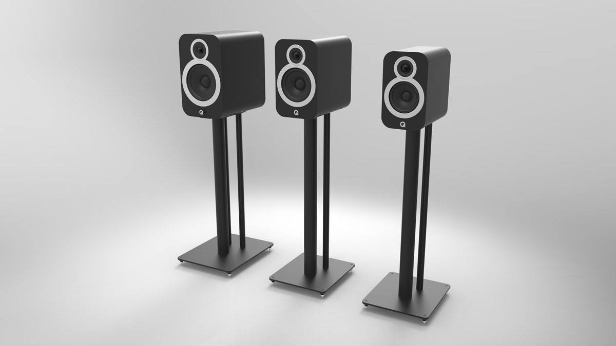 Q Acoustics Q 3000FSi Black Speaker Stands (Pair) - Q Acousitc 3000i Series - Q Acoustics